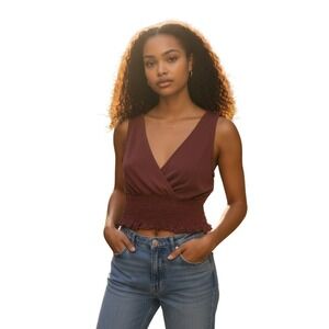 URBAN OUTFITTERS - Y2K Rust Red Ruched Halter Neck Tank Top XS